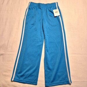 Danskin girls size small 6/6X blue pull on jogging pants white leg stripes NWT